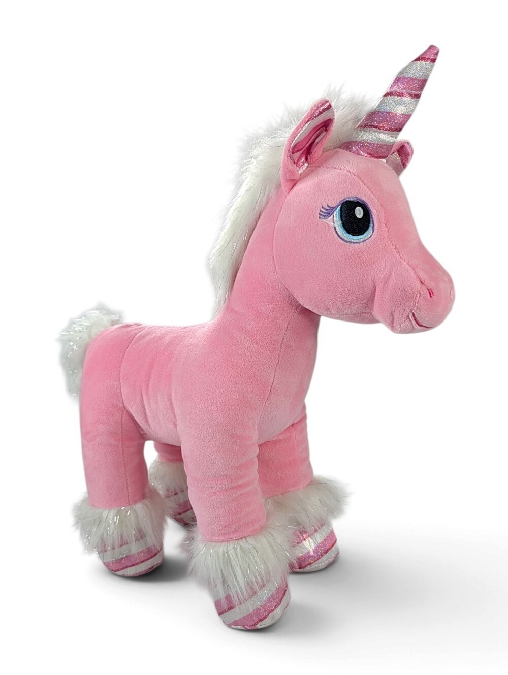 Build-A-Bear Pink Unicorn Stuffed Pony Horse Plush Candy Cane 2018 Shimmer 15"